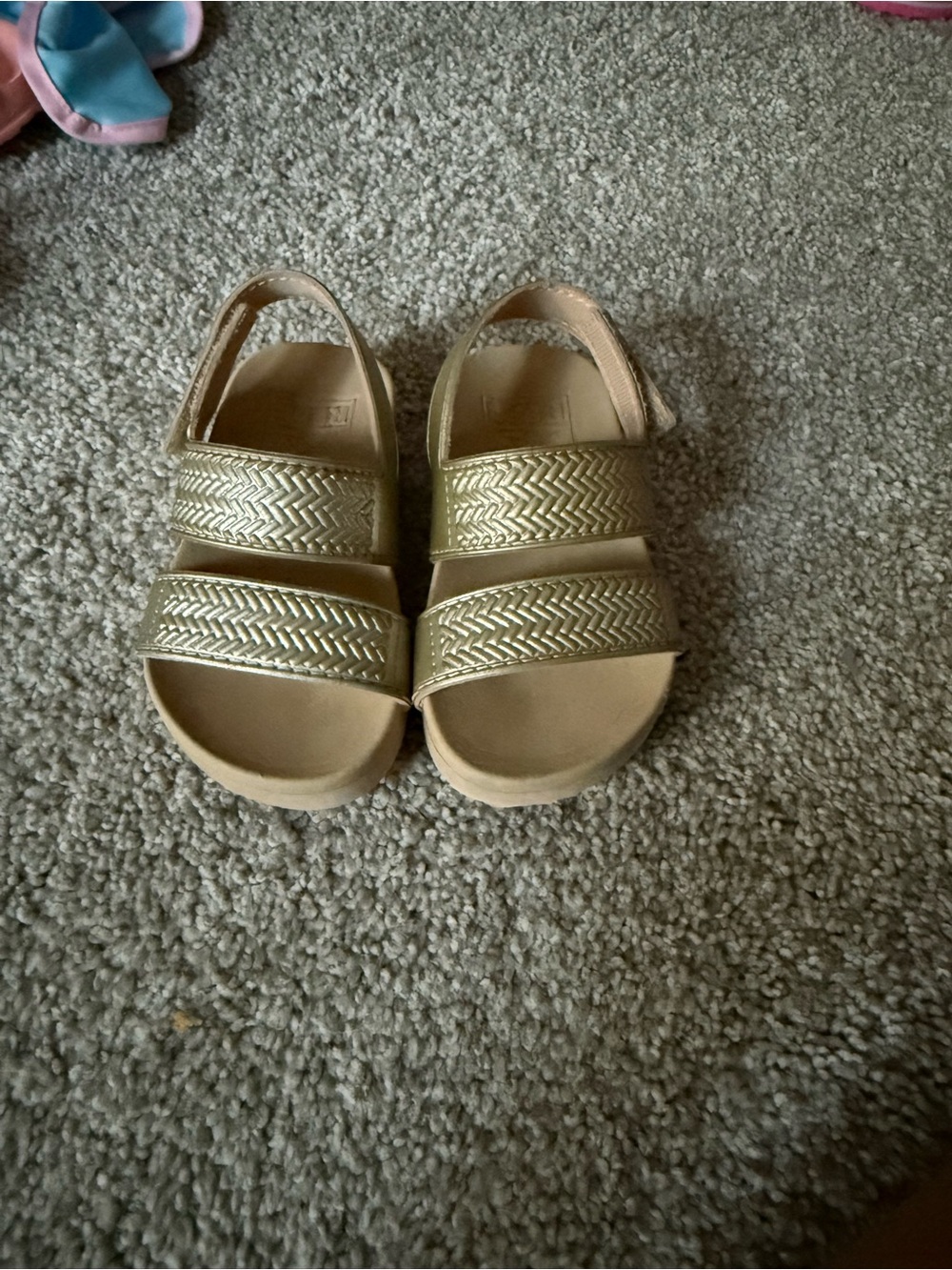 Kids Gold Braided-Strap Sandals